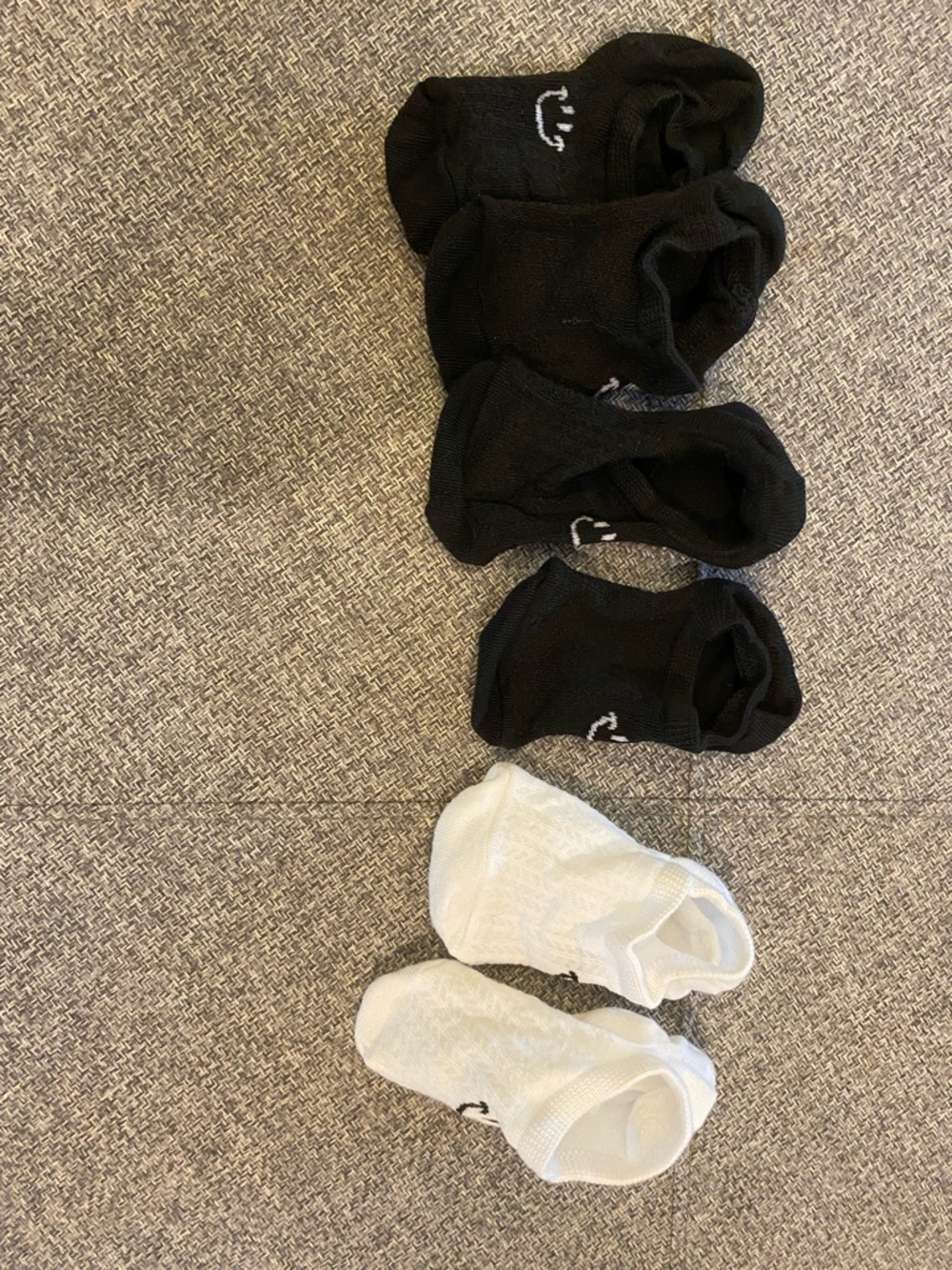 NWOT Smiley Face No-Show Socks - Black & White (Pack)